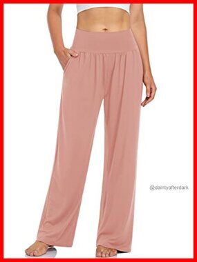 Women's Wide Leg Lounge Pants High Waisted Casual Pants with Pockets